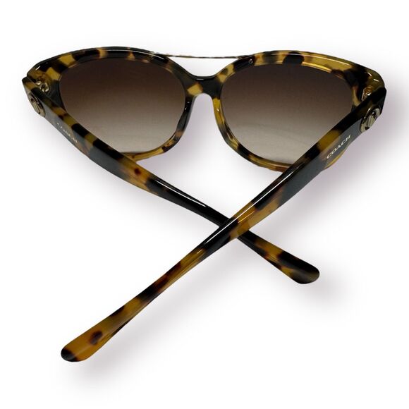 Coach HC8122 Oversized Tortoise Sunglasses Brown Gradient Lenses w/‎ Case 135mm - Picture 7 of 11
